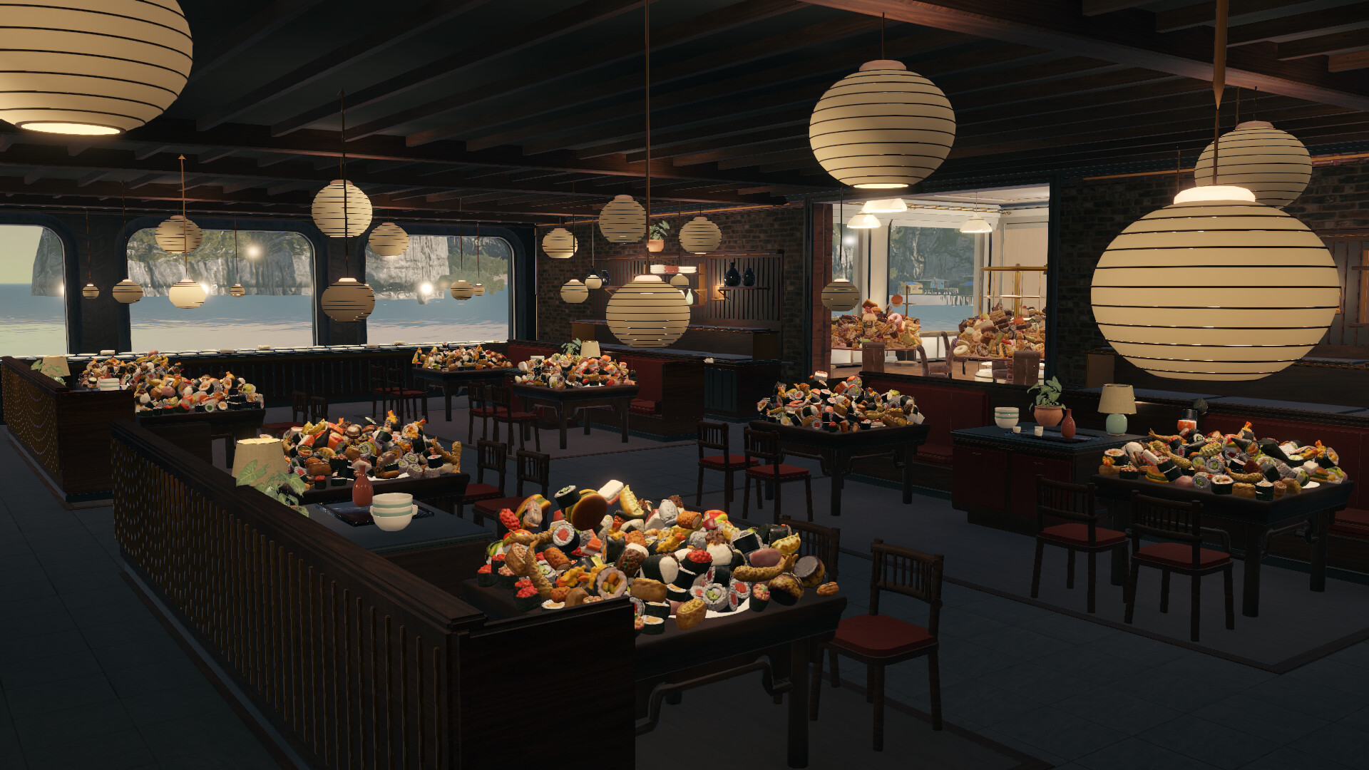 The Sushi Bar under paper lanterns