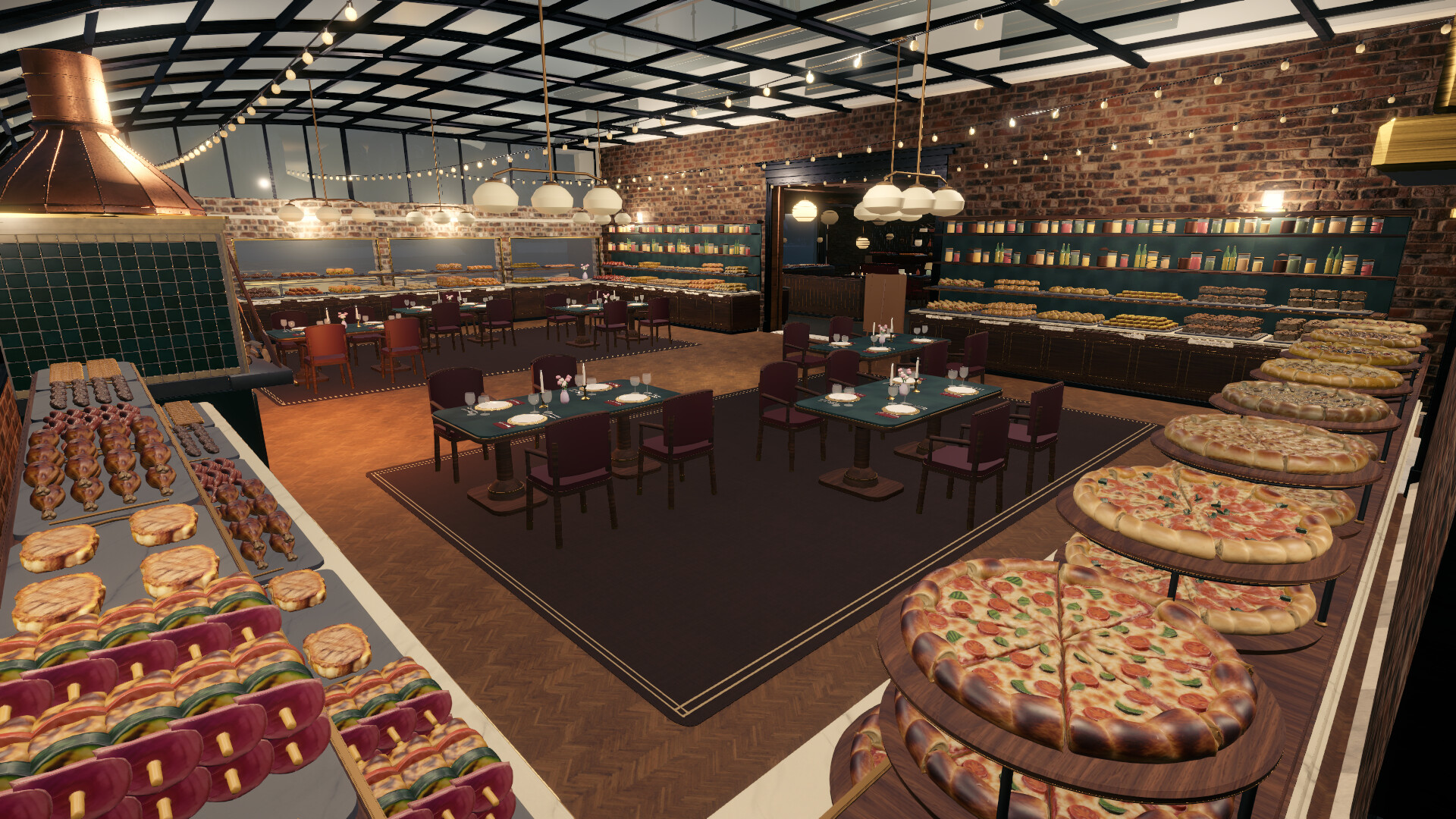 The Brasserie and its pizza counter